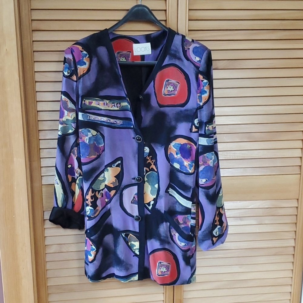Silky dramatic long blazer